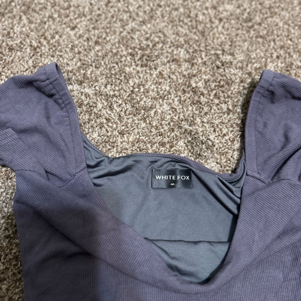 Whitefox Gray Short Sleeve Romper Ribbed MEDIUM - Picture 4 of 5